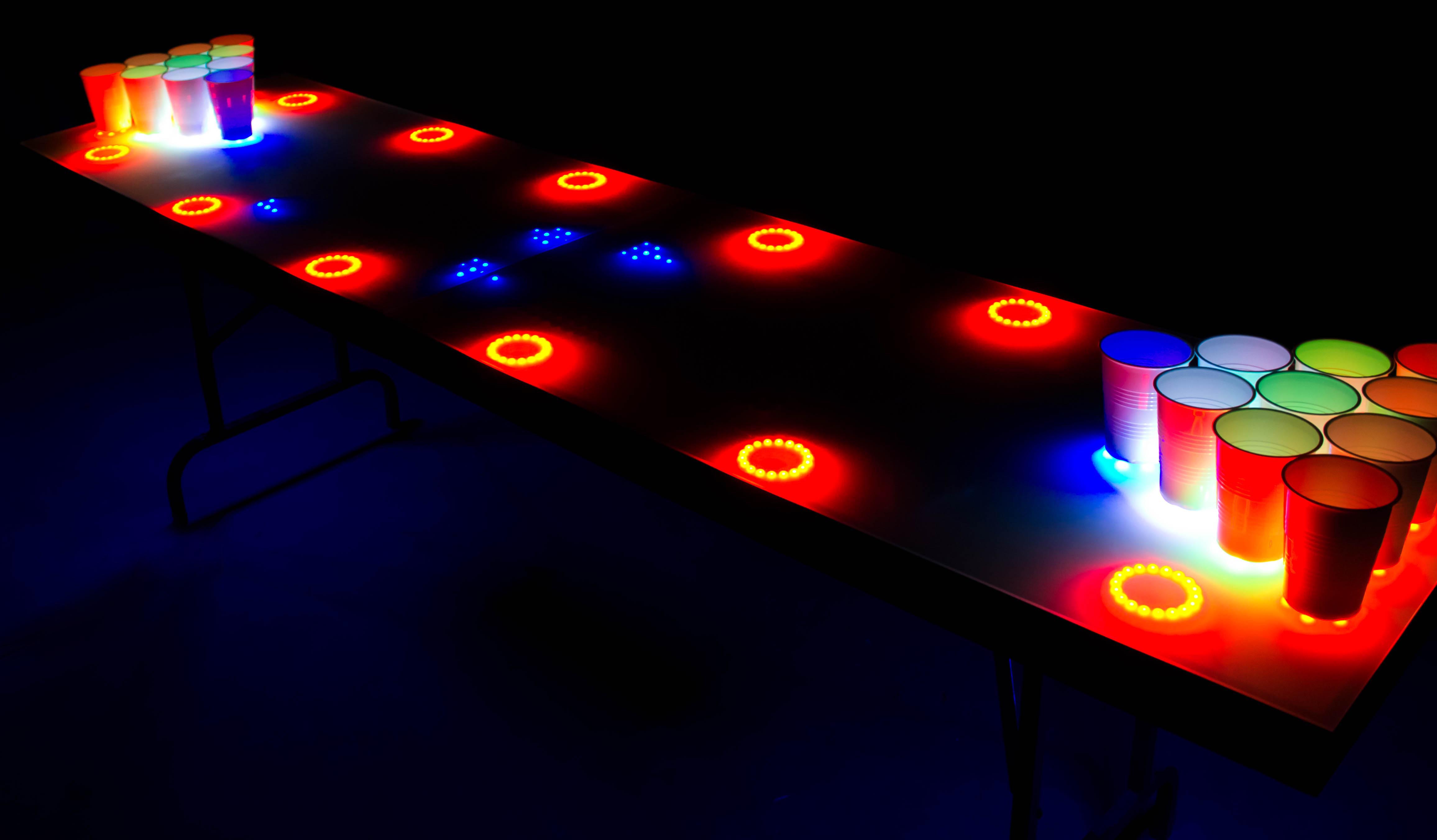 LED Lights for beer pong table