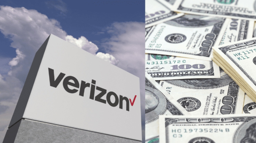 Verizon board; Dollar bills