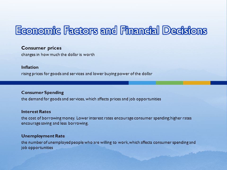 Economic Factors and Financial Decisions banner