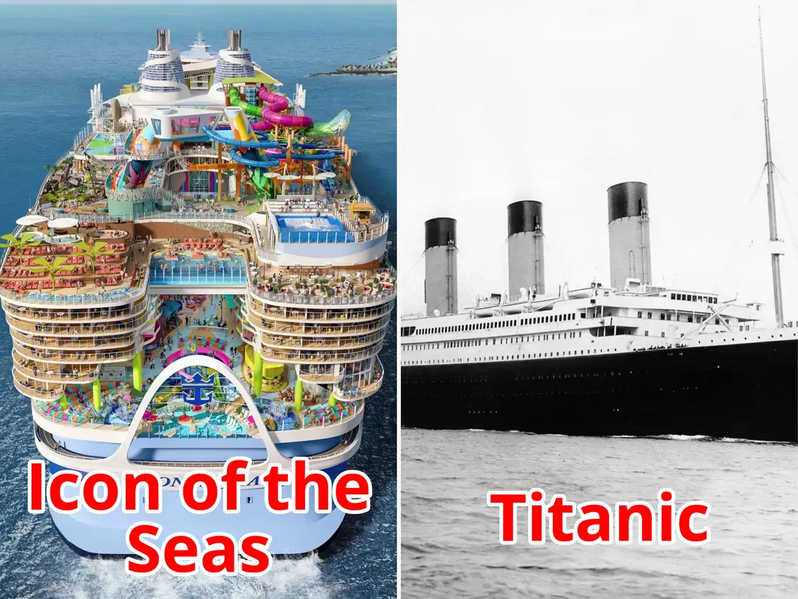 Icon of the seas vs titanic