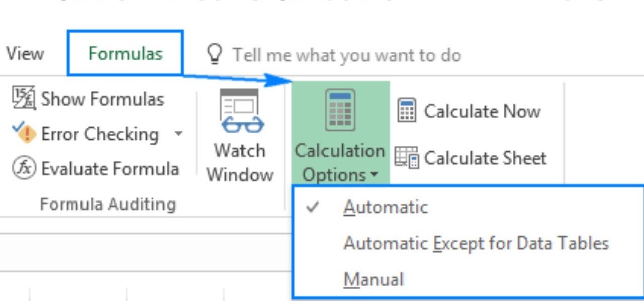 The "Auto Calculate" function in Excel