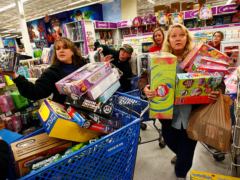 Women buying toys at the store