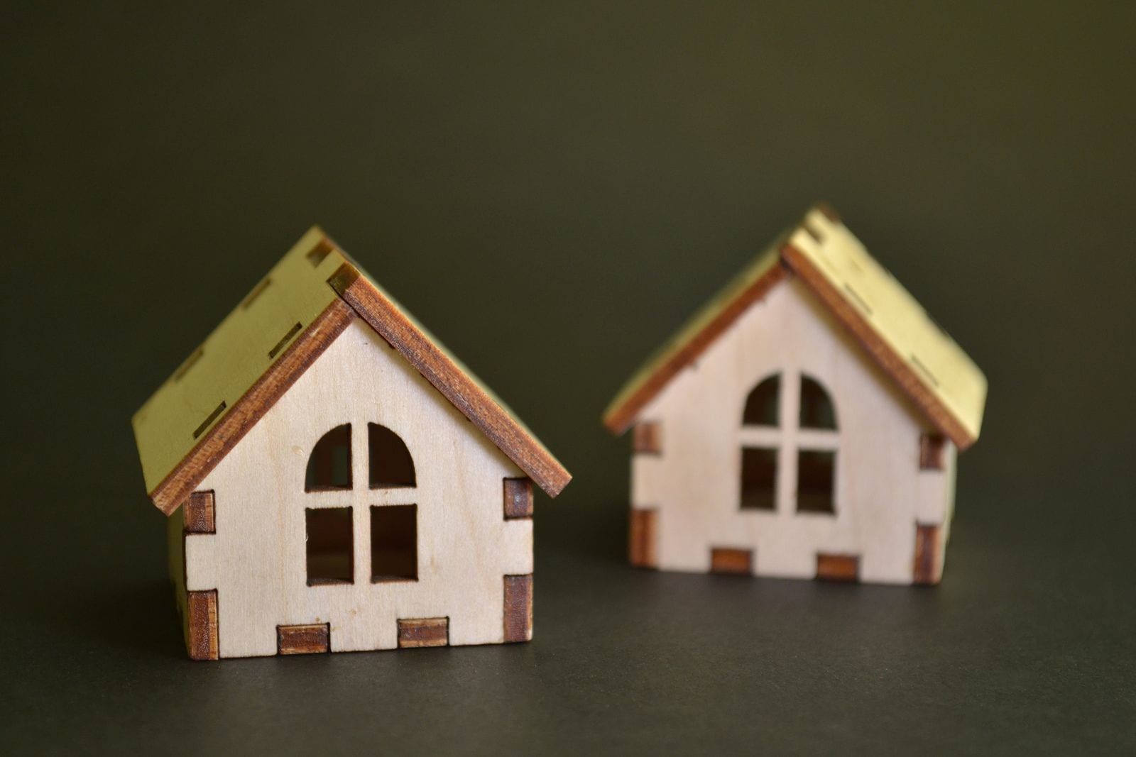 Two wooden mini houses