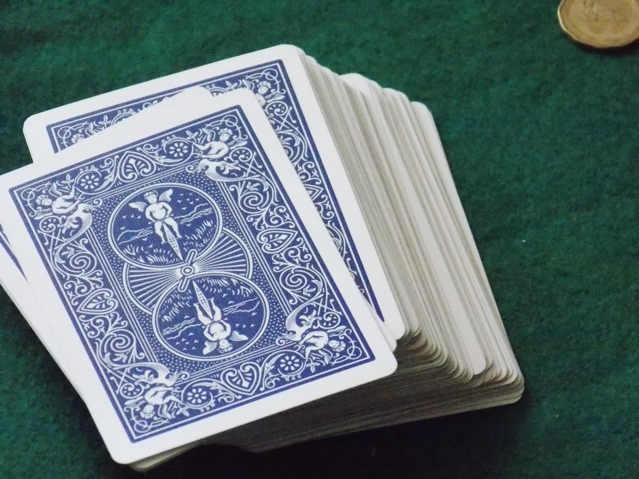 A deck of card on a table