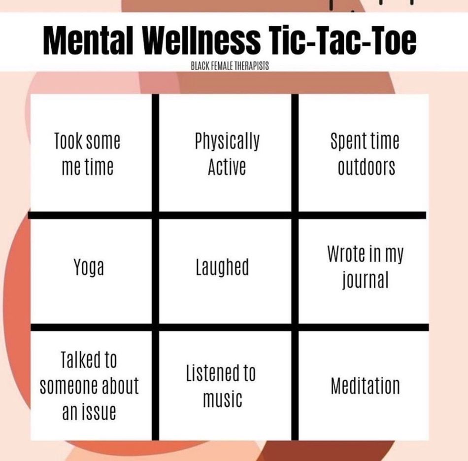 Mental wellness tic tac toe table preview