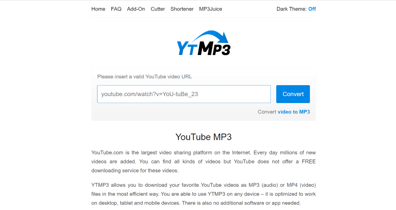 Screenshot of YTMP3