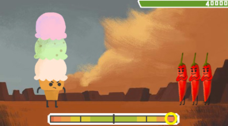 Four game character in google pepper game interface