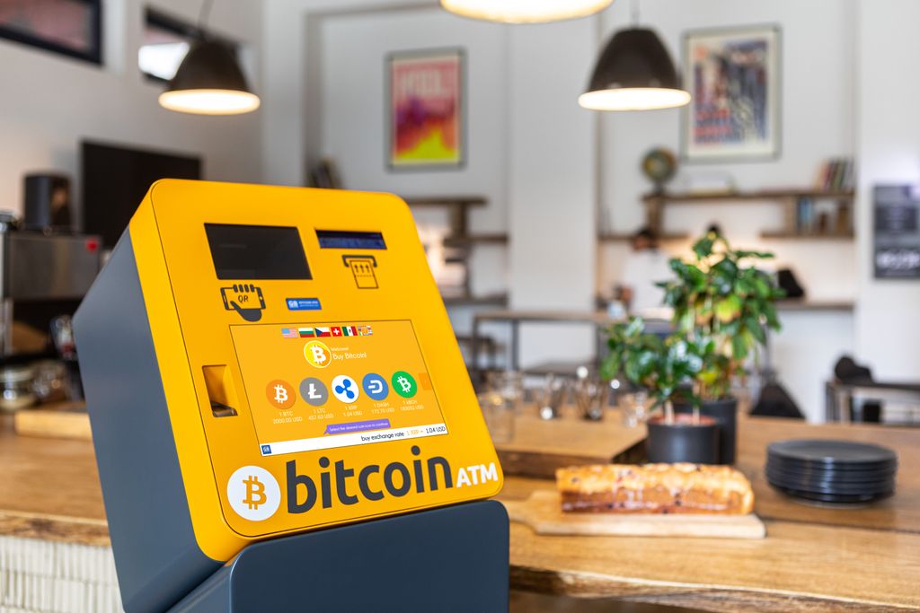 Bitcoin ATM in a restaurant