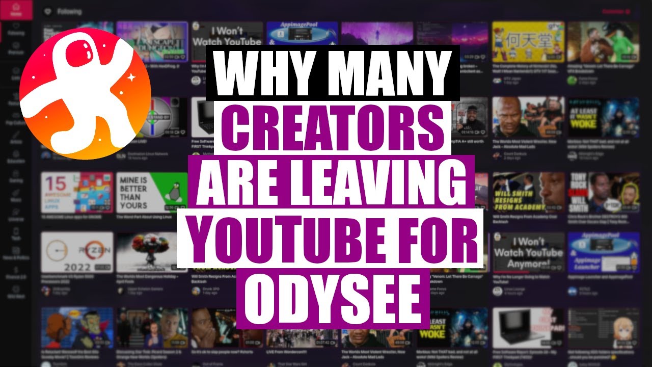 Creators are leaving youtube for odyssey