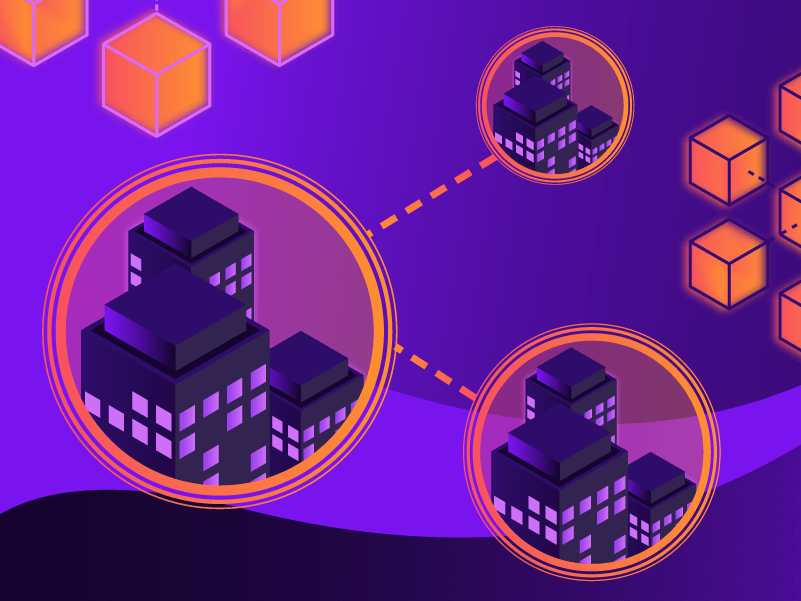 Blockchain and real estate themed wallpaper