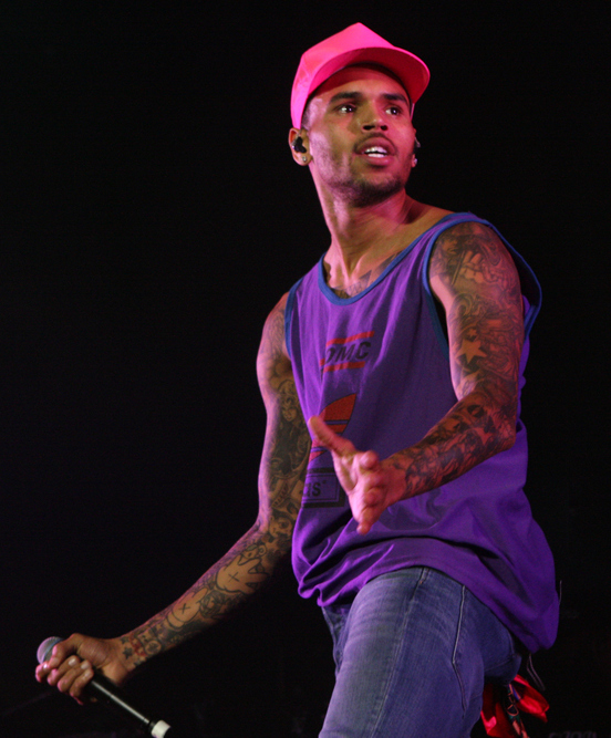Chris Brown singing
