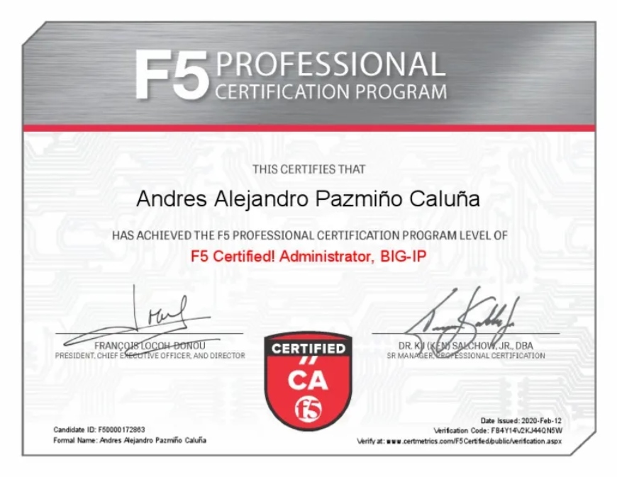 F5 certificate