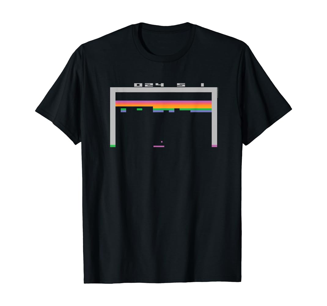 Atari breakout digital black t-shirt