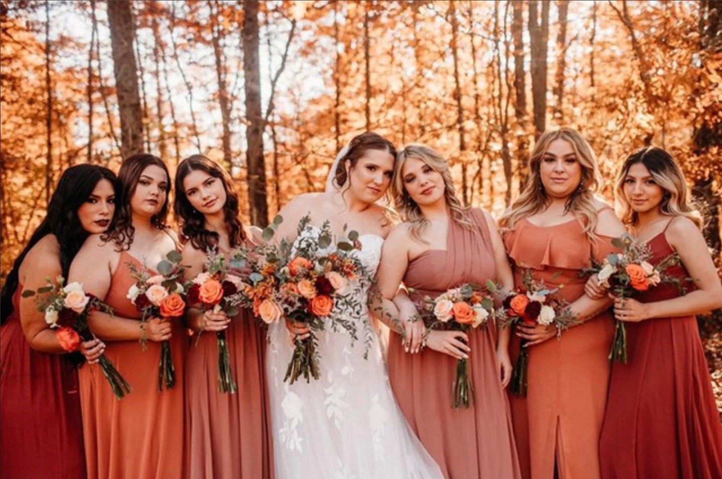 A bride and her beautiful maids of honor