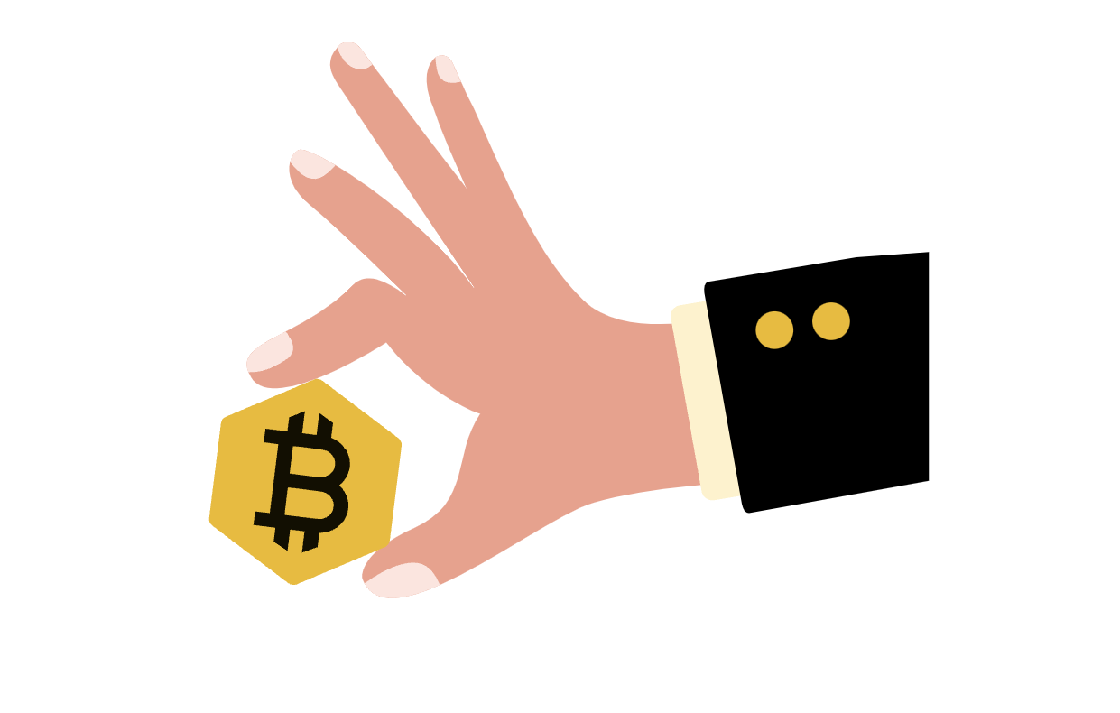 Hand Holding a Bitcoin